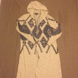 Long hooded cardigan